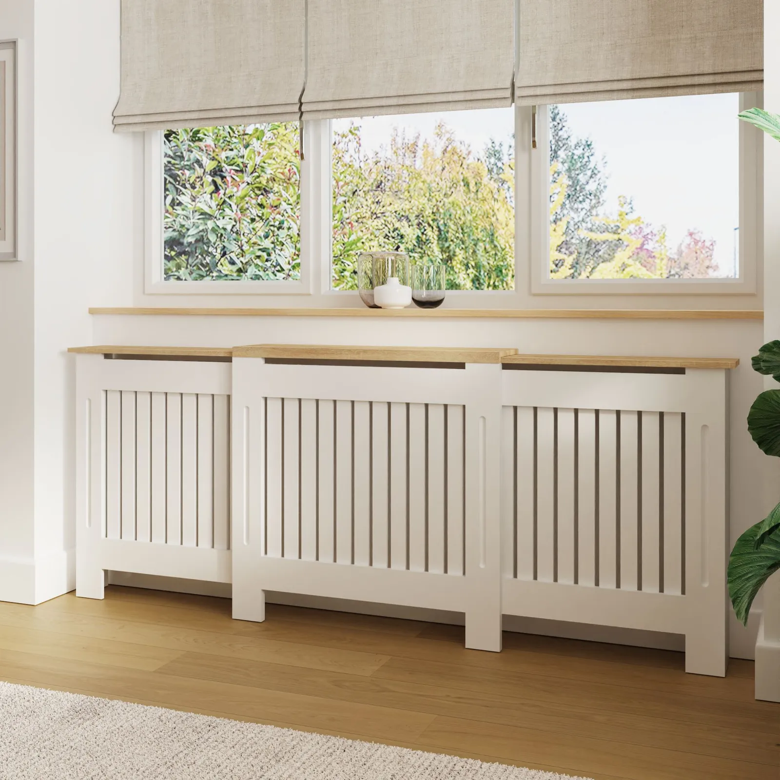 GFW Longslow Adjustable Radiator Cover in White 3