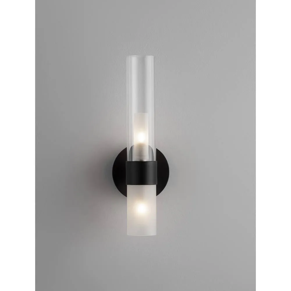 Netlighting Century Wall Lamp Matt Black Clear Frost LED G9 2x5W 2