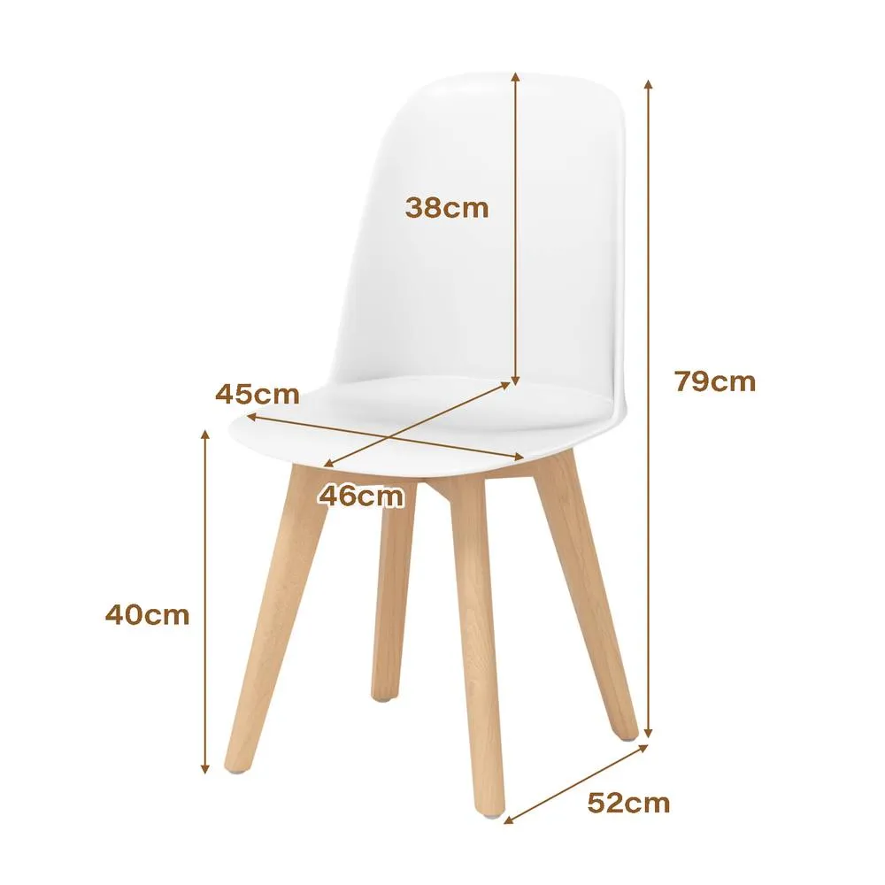 Costway Modern Dining Chairs Set of 2 Armless Kitchen Chairs Side Chair in White 2