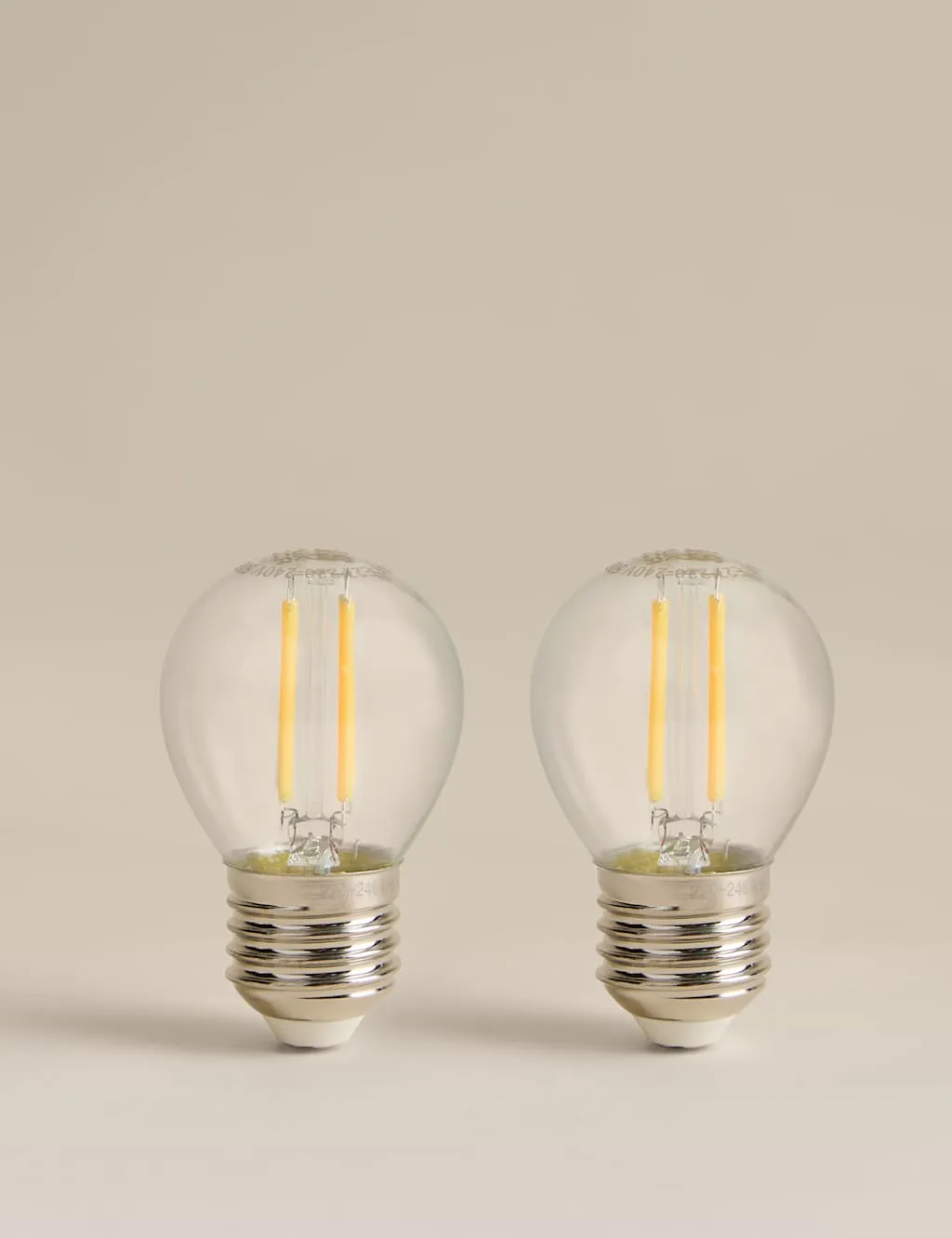 M&S 2 Pack 4W E27 Golf LED Light Bulbs Clear