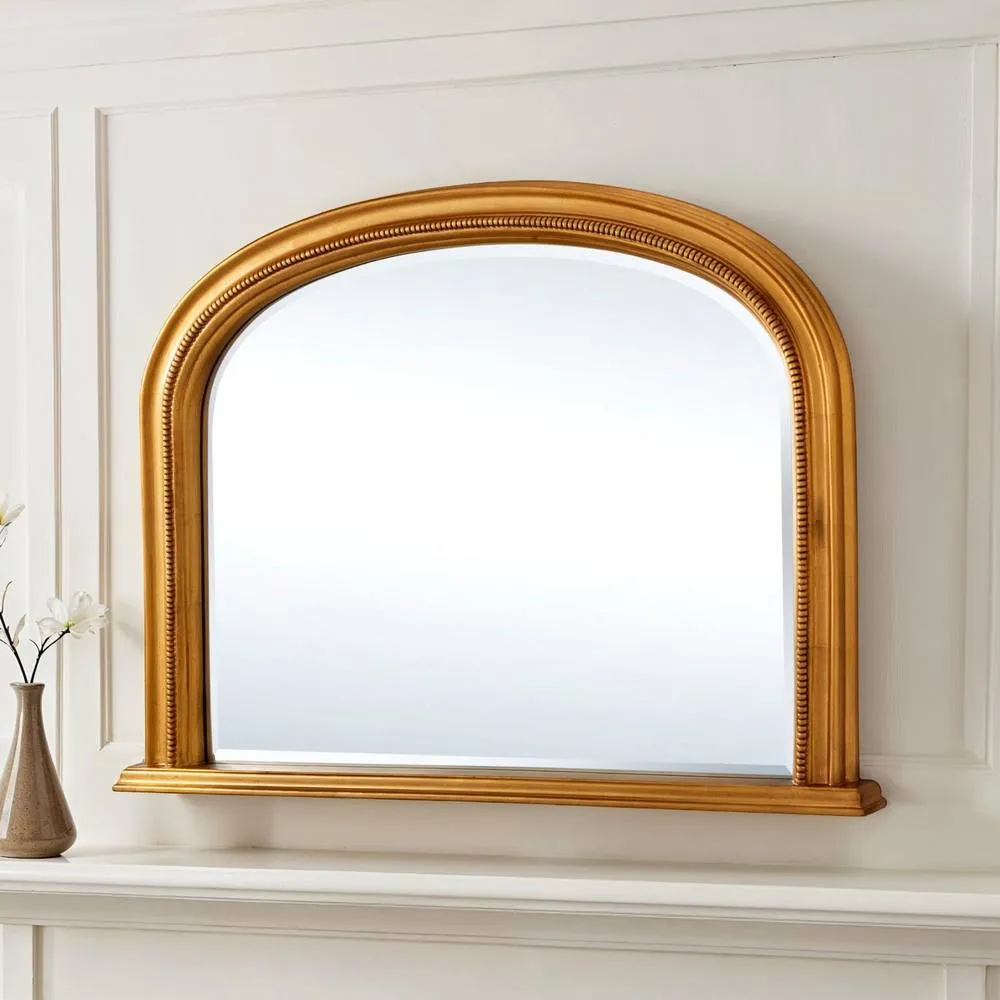Yearn Mirrors Diana Overmantle Arched Gold Bevelled Mirror 5