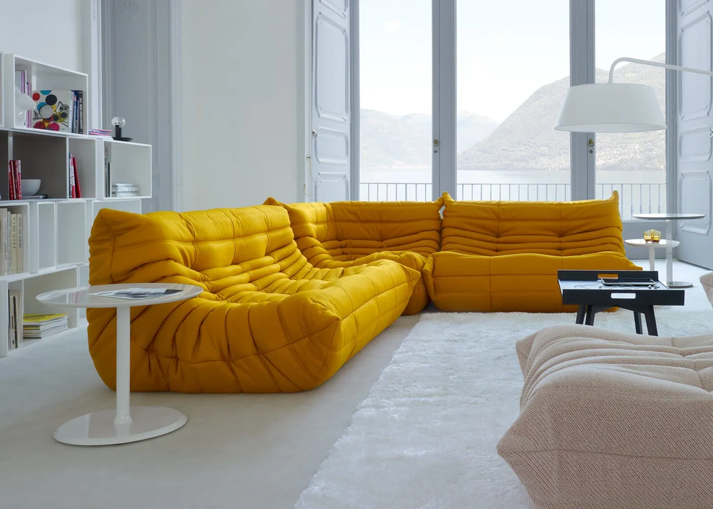 Ligne Roset Togo Large Settee Alcantara Cadmium Orange 2