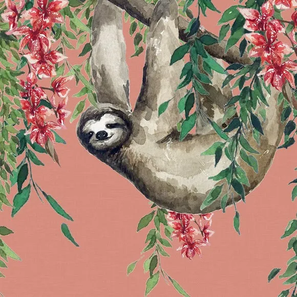 Jungle Sloth Square Cushion Cover 2