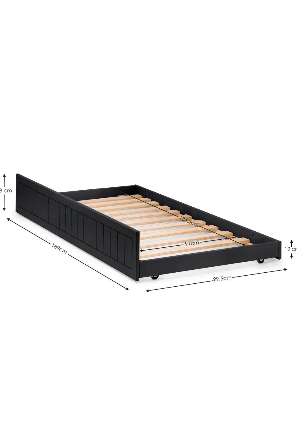 Julian Bowen Maine Bookcase Bed with Underbed Trundle in Black 5