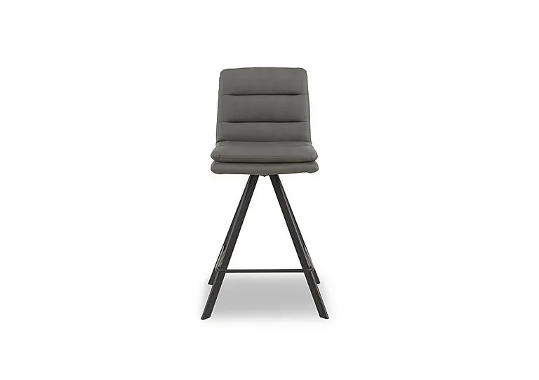 Njord Faux Leather Swivel Bar Stool - Grey