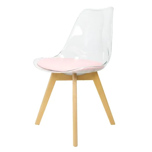 Fusion Living Soho Clear Plastic Dining Chair with Squared Legs 2