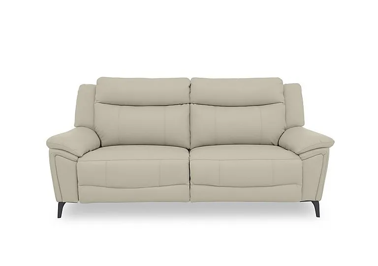 Panache Leather 3 Seater Sofa - Bone China Cat - Sofas and Armchairs