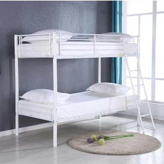 Himley Metal Bunk Bed In White