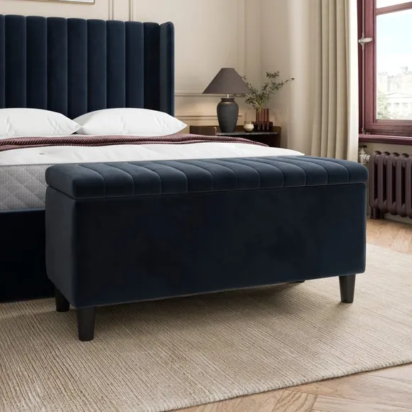Alara End of Bed Storage Ottoman, Velvet