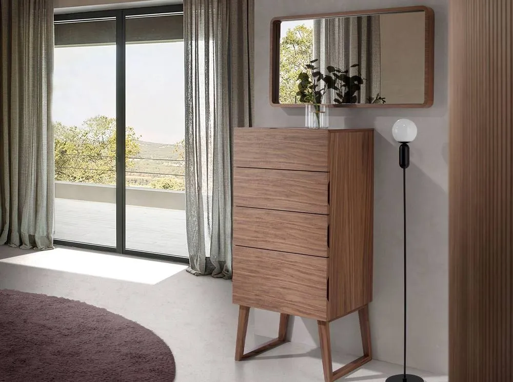 Angel Cerda Walnut Veneer Rectangular Wall Mirror 100x50 cm 6