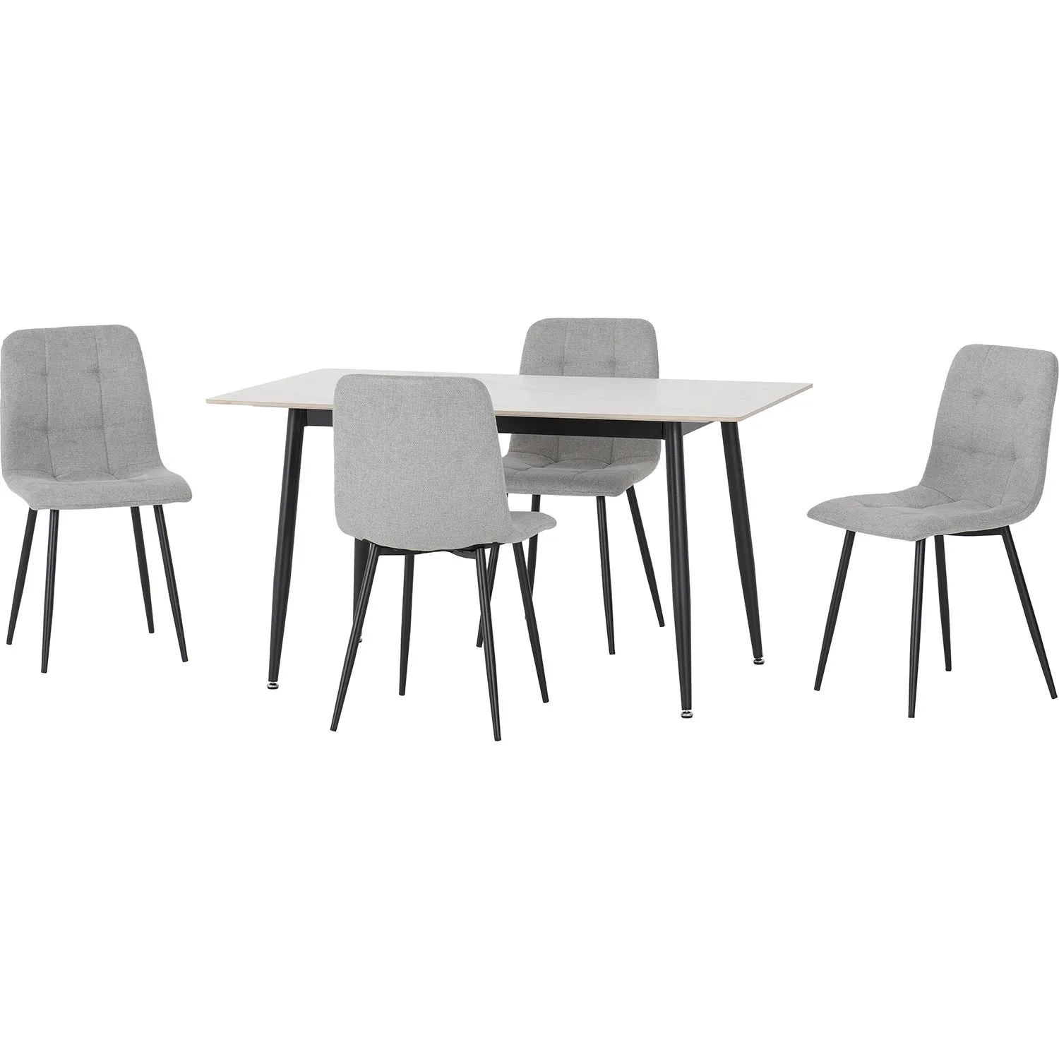Seconique Fenton Dining Set (4 Chairs) in Light Grey 2