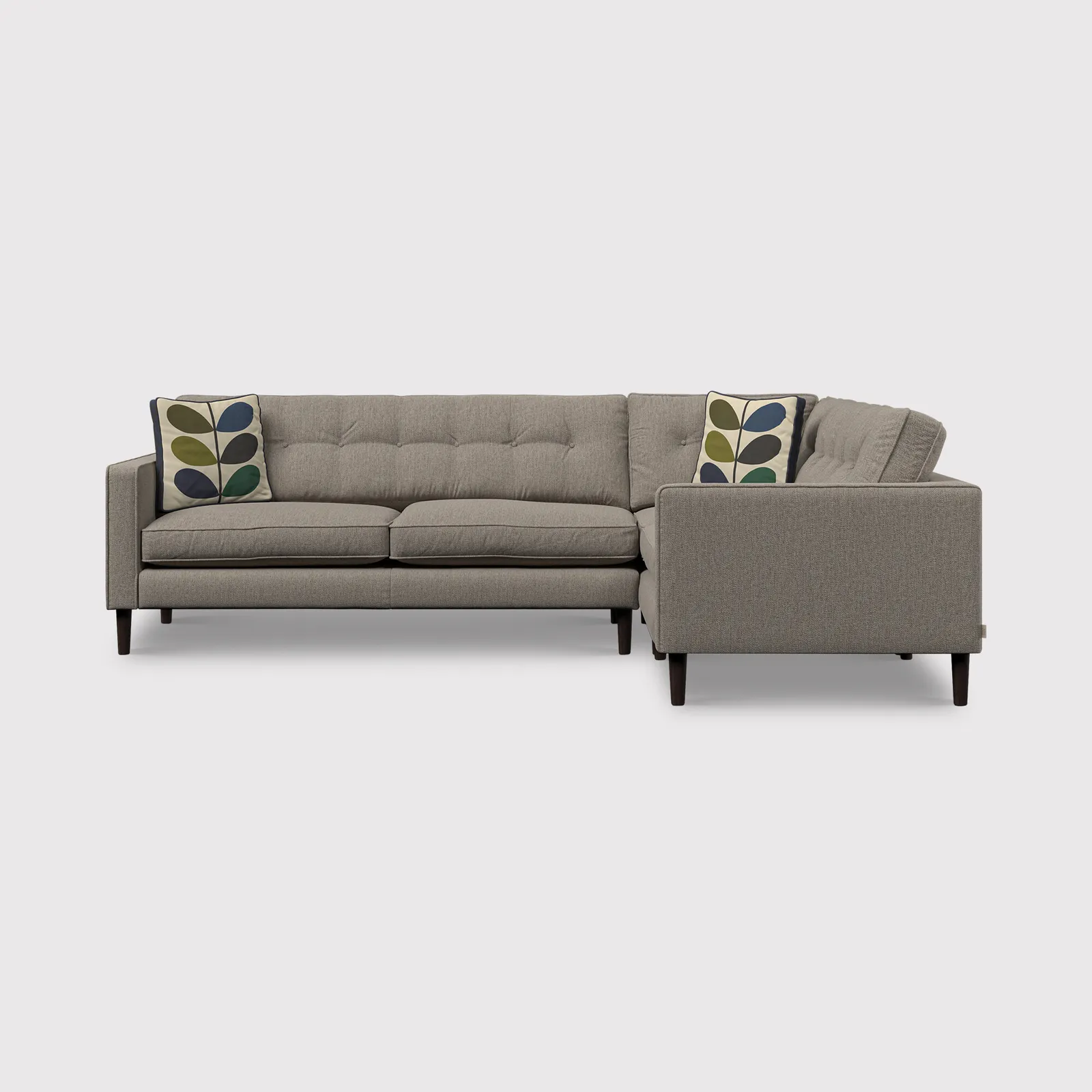 Orla Kiely Ebben Lhf Corner Sofa, Grey Fabric | Barker & Stonehouse 1
