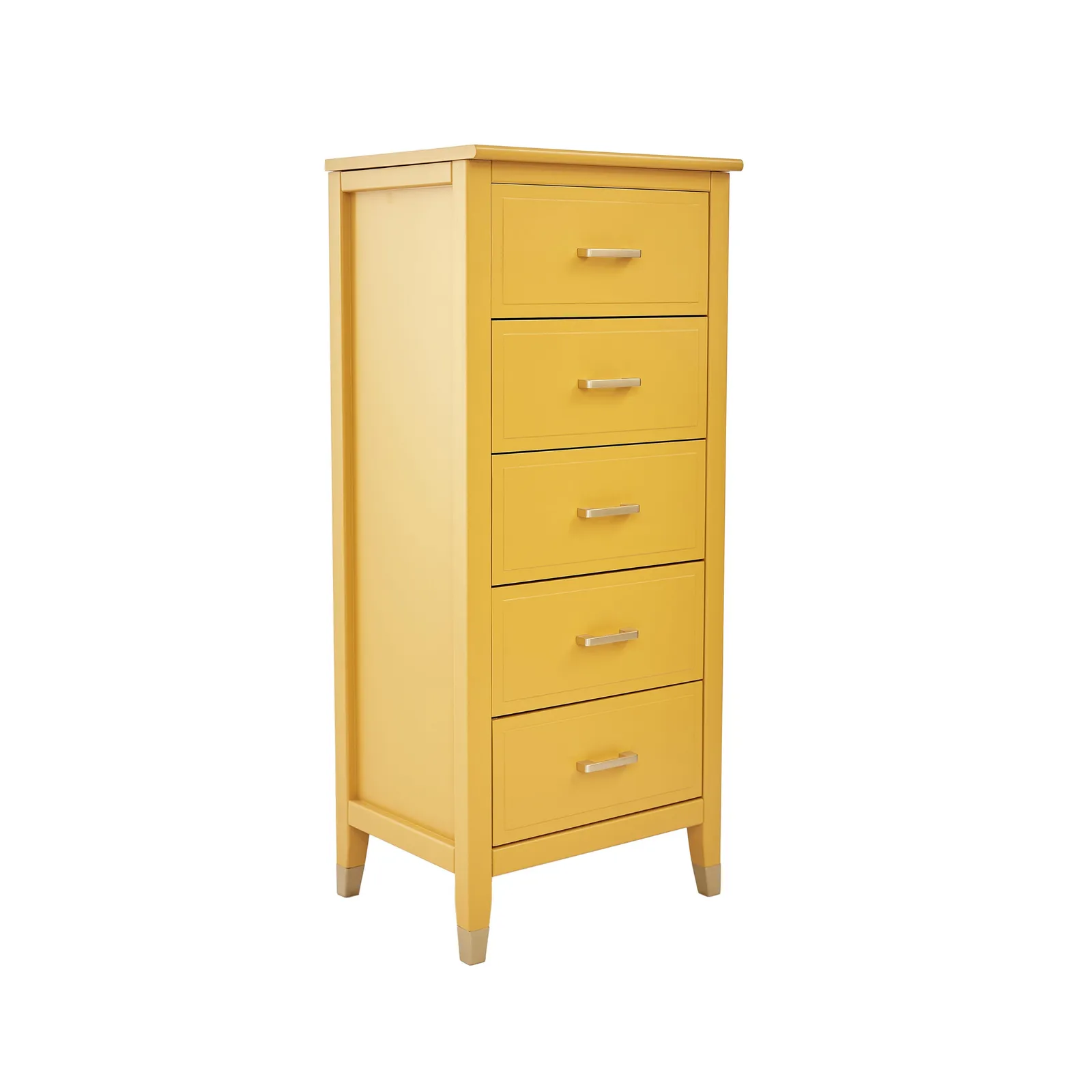 Cabinet Bits Palazzi 5 Drawer Narrow Chest of Drawers in Mustard 4