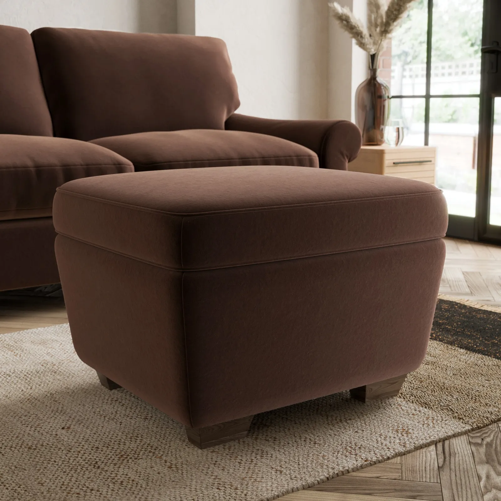 Arundel Luxury Velvet Footstool Luxury Velvet Pinecone