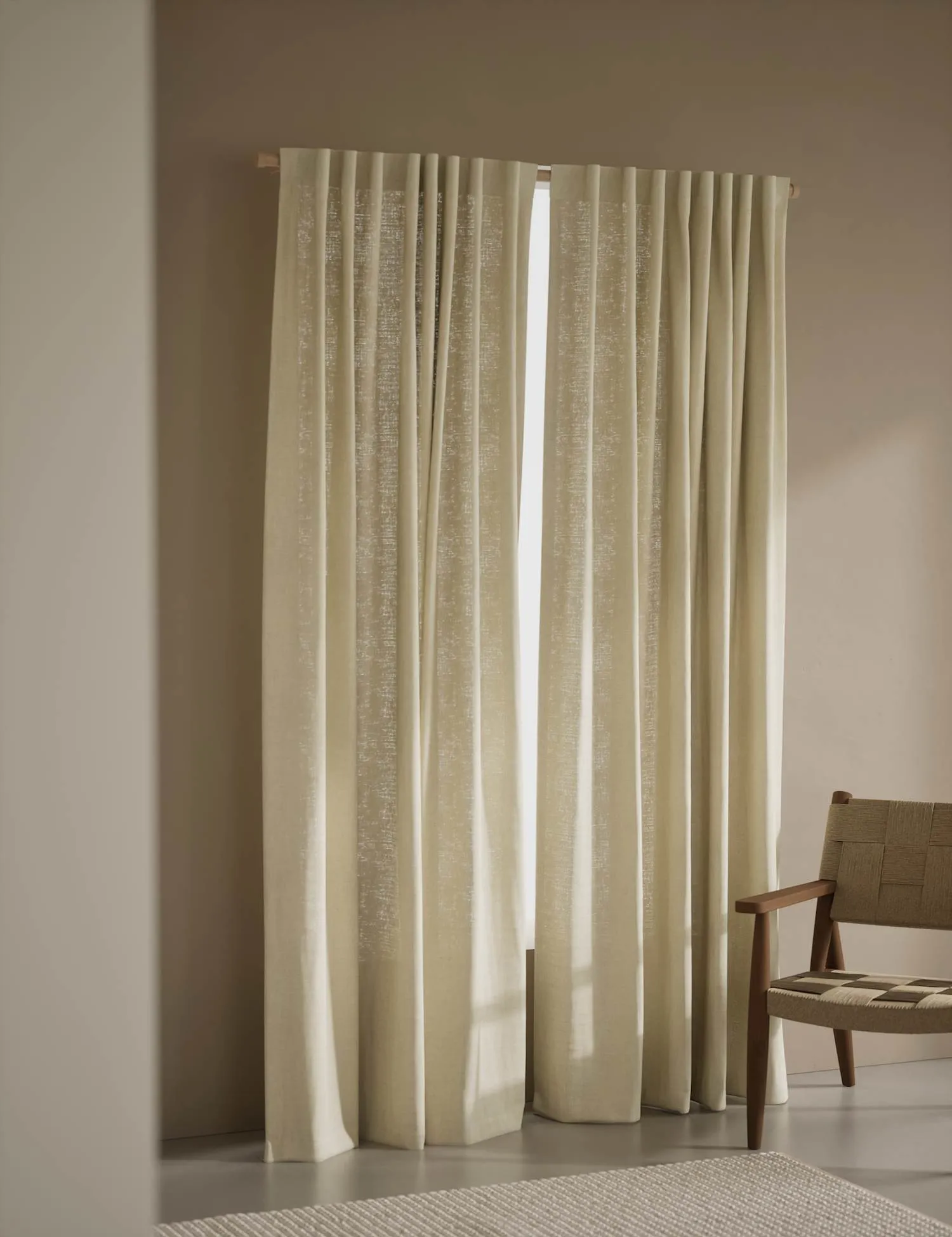 M&S Cotton Linen Blend Sheer Multiway Curtains Cream