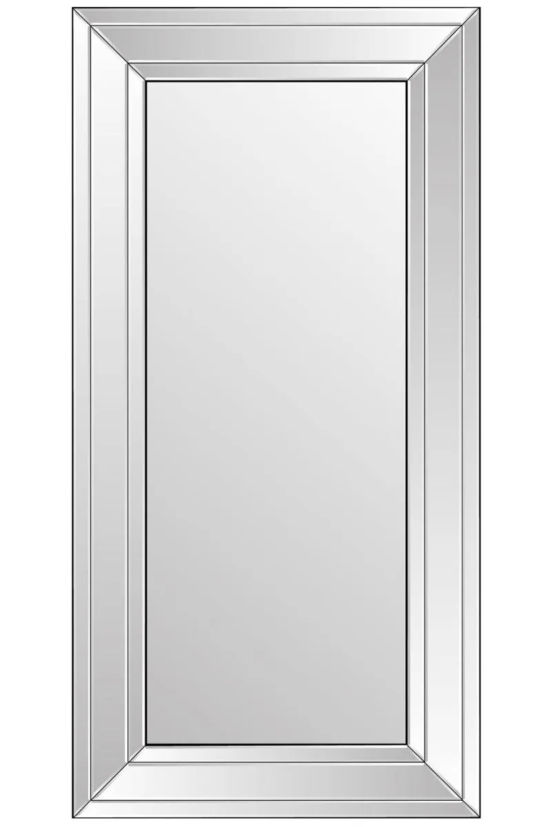 MirrorOutlet All Glass Modern Bevelled Full Length Leaner Mirror 174 x 85 CM in Silver 3