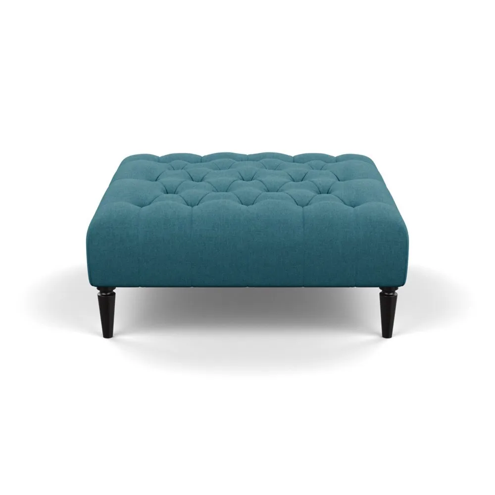 Heal's Balmoral Ottoman Brushed Cotton Cadet Black Feet