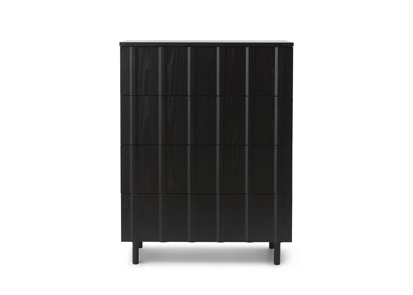 Normann Copenhagen Rib Dresser 4 Drawers Soft Black