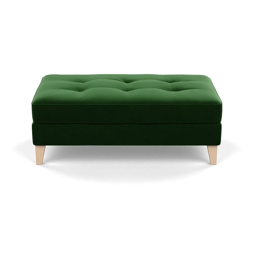 Heal's Mistral Footstool Smart Velvet Forest Natural Feet