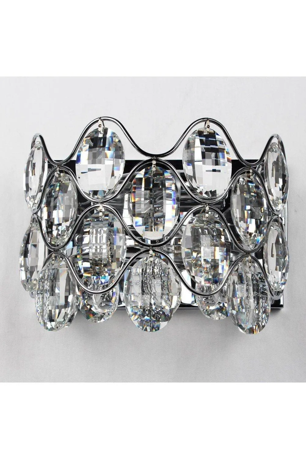 Netlighting Raina 2 Light Chrome Wall Light in Grey 2