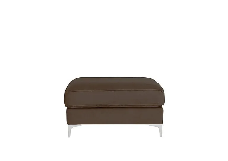 Legend Fabric Footstool - Kingston Nutmeg with Chrome Feet