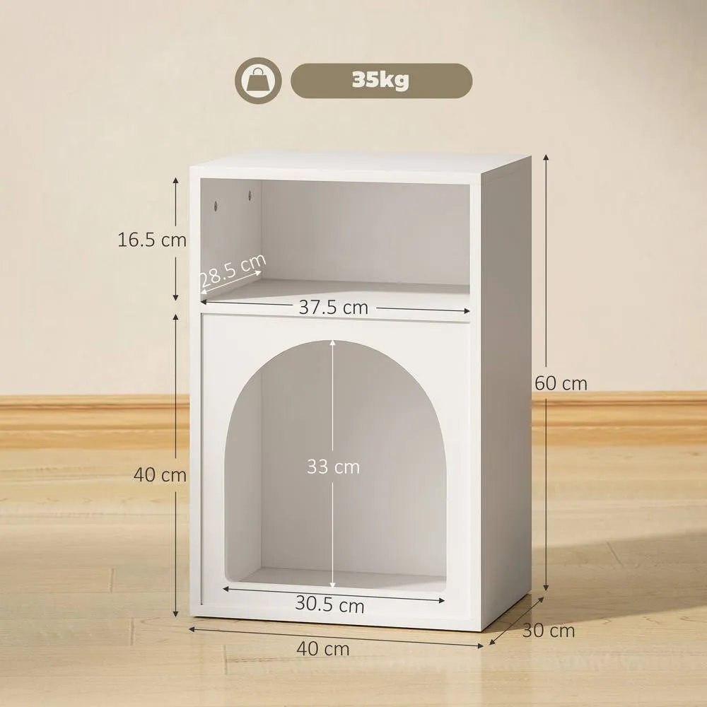 HOMCOM Bedside Table, Modern Bedside Cabinet for Bedroom, White 3
