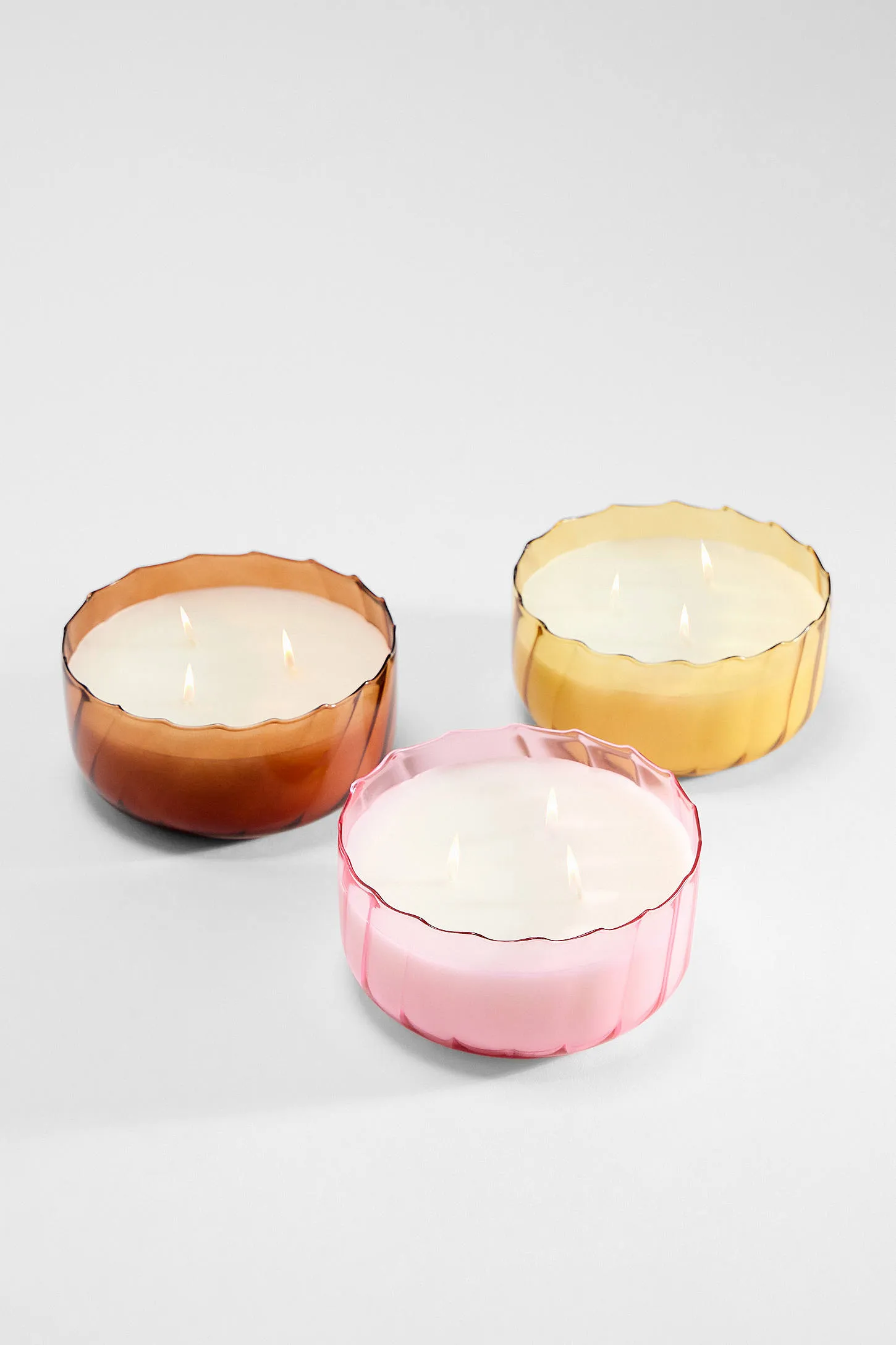 Paddywax Ripple Golden Ember 12oz Glass Candle ALL 4