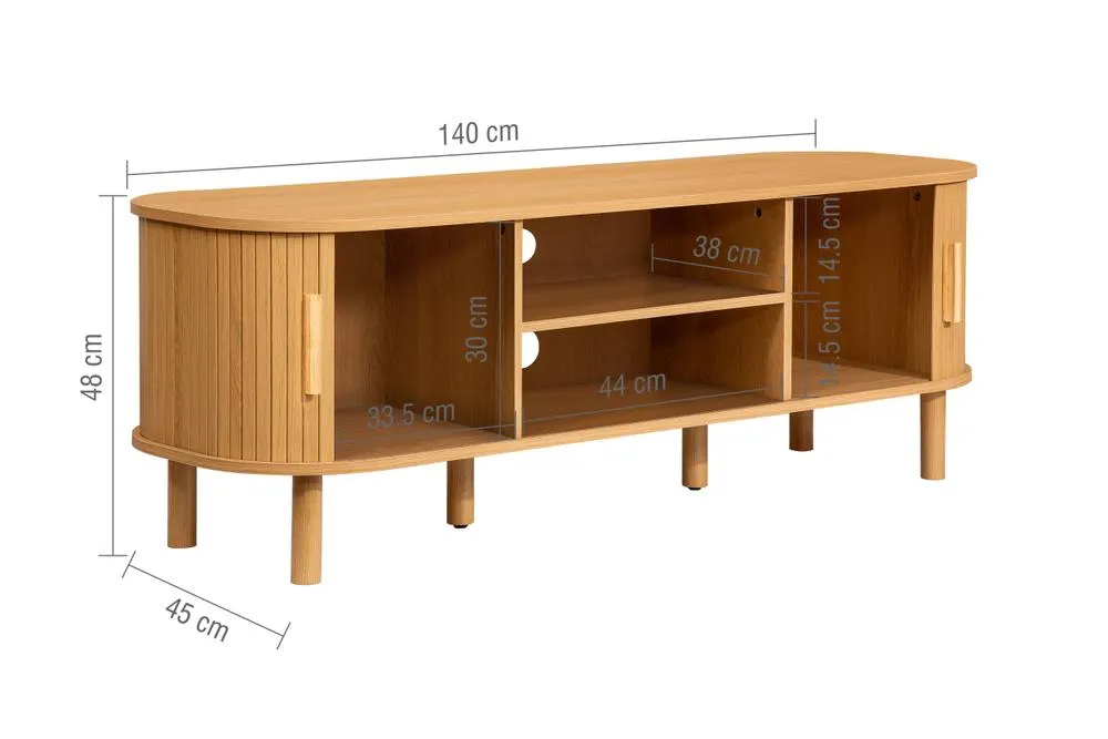 Birlea Axel Fluted TV Unit in Brown 6
