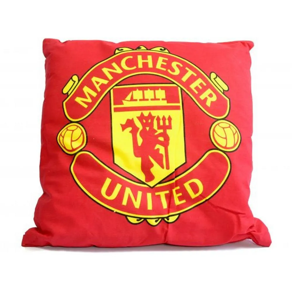 Manchester United FC Crest Filled Cushion in Red
