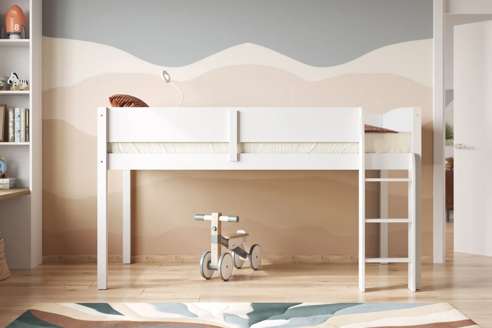 Flair Loop Mid Sleeper Cabin Bed in White 2