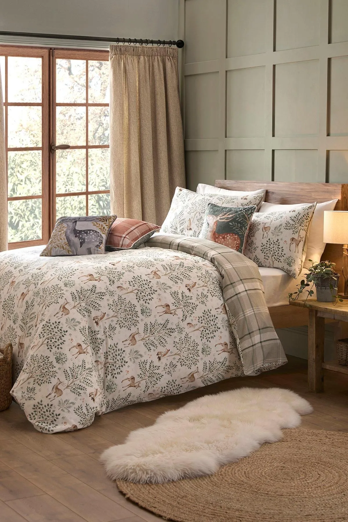 Dreams & Drapes 'Forest Animals' 100% Brushed Cotton Duvet Cover Set in Natural 5