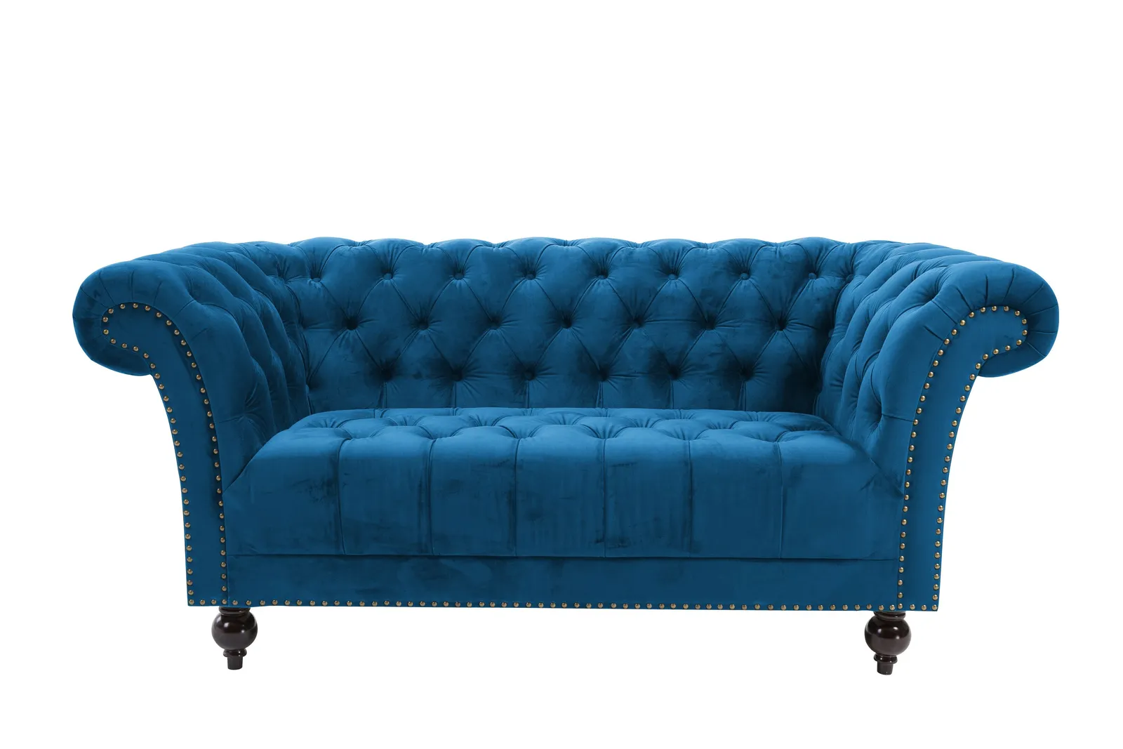Birlea Chesterfield Sofa 2 Seater Chester Studded Settee in Blue 5