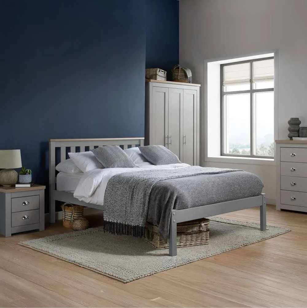 Birlea Pair of Bedside Cabinet Highgate 2 Drawer Chest Farmhouse Style Grey 3
