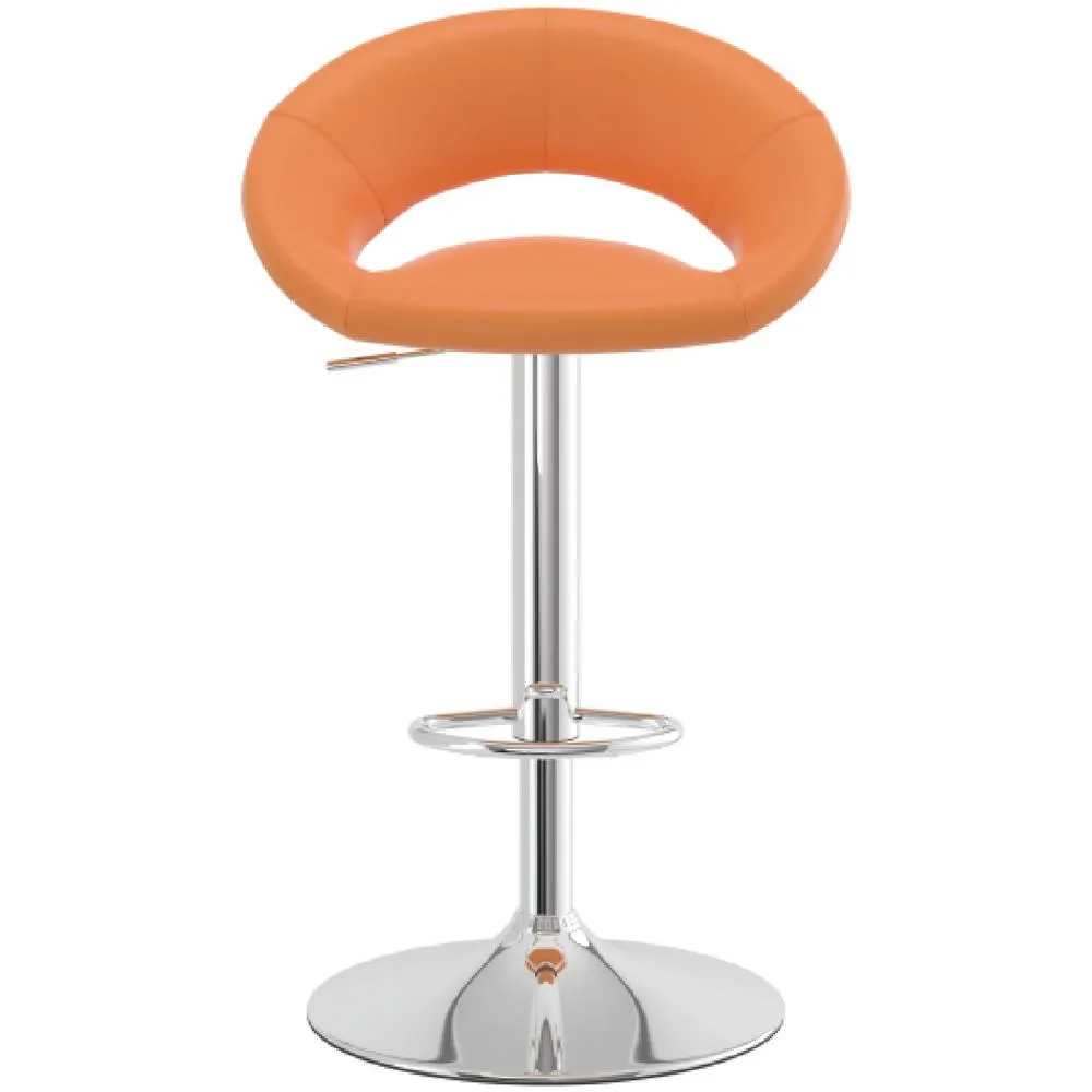 netfurniture Envy Kitchen Breakfast Bar Stool Orange Padded Seat 2