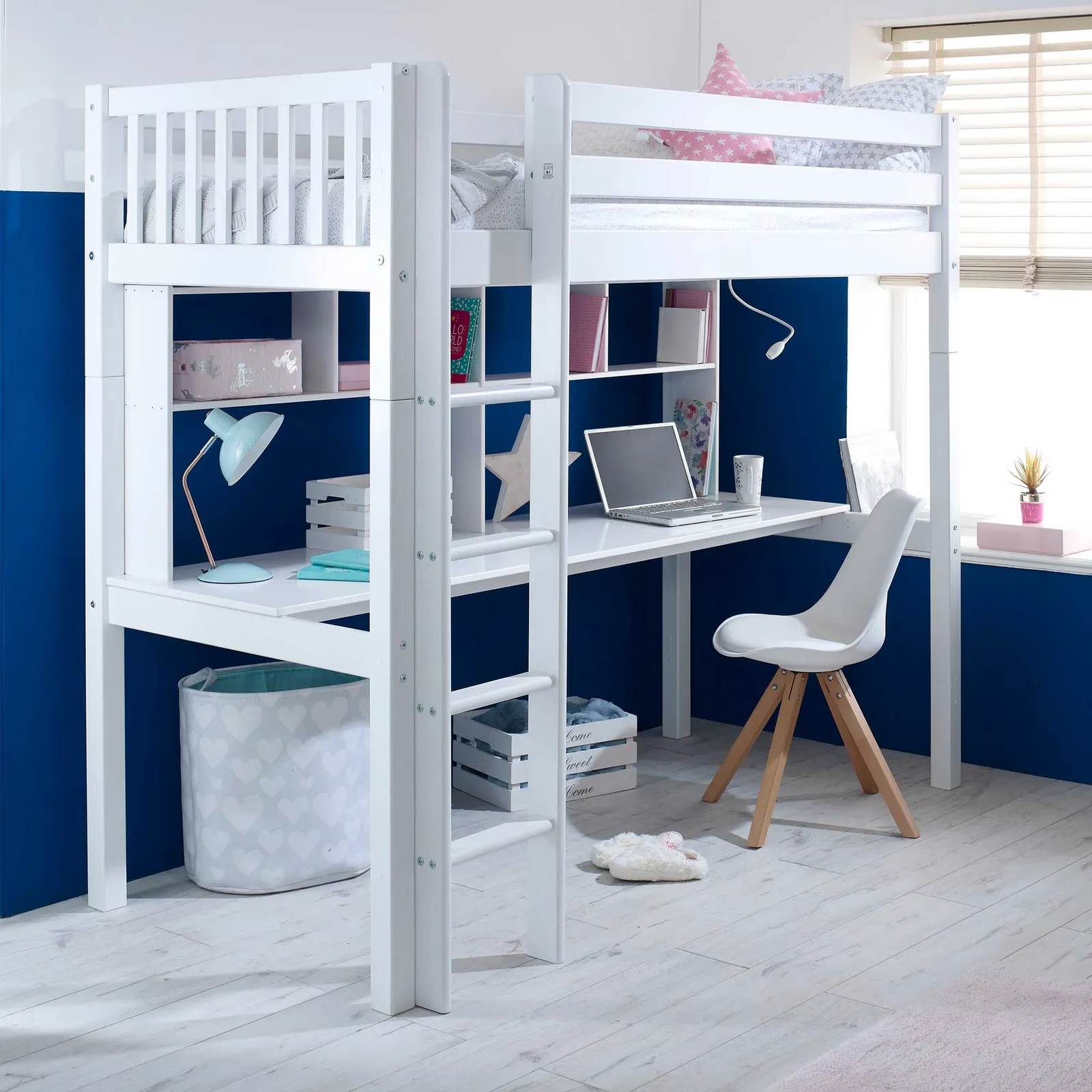 Ferdie Childrens Highsleeper Bed with Desk