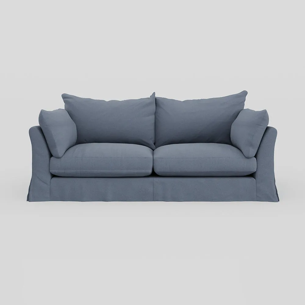 Heal's Tailor Loose Cover 4 Str Sofa Capelo Linen Mineral Natural Beech Feet 1