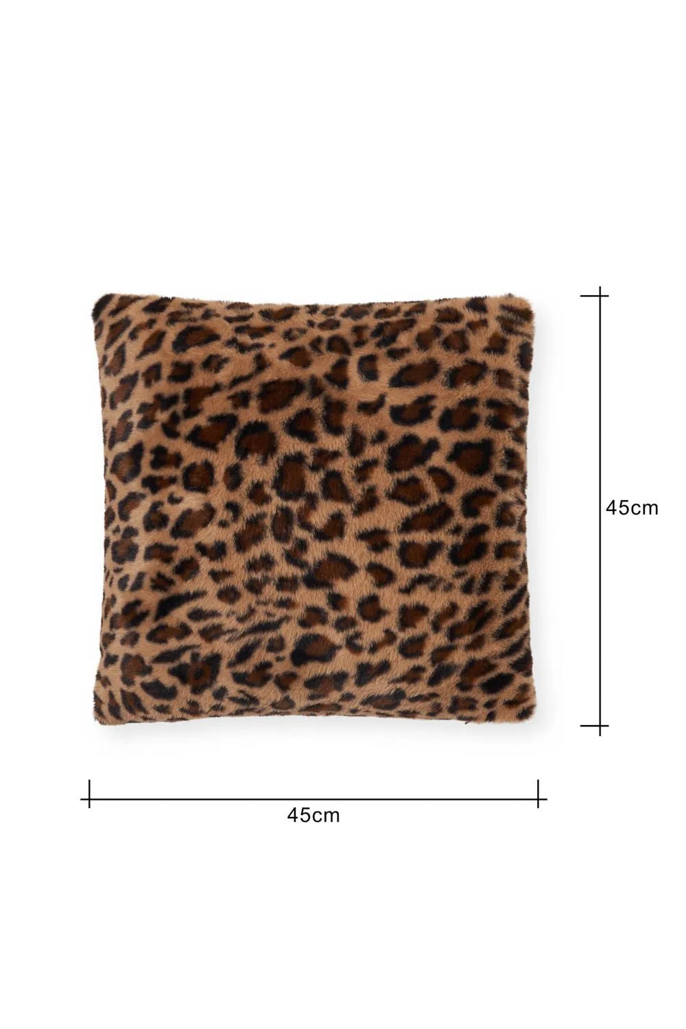 BHS Leopard Print Fleece Brown Cushion 3