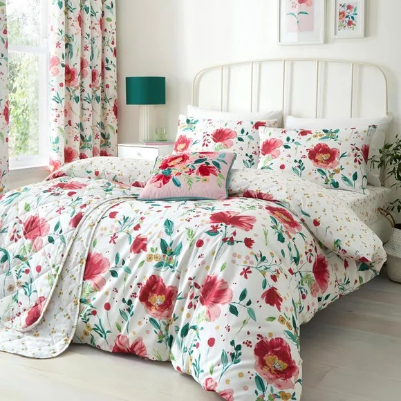 Dreams N Drapes Abstract Poppy Polycotton Fitted Sheet 3