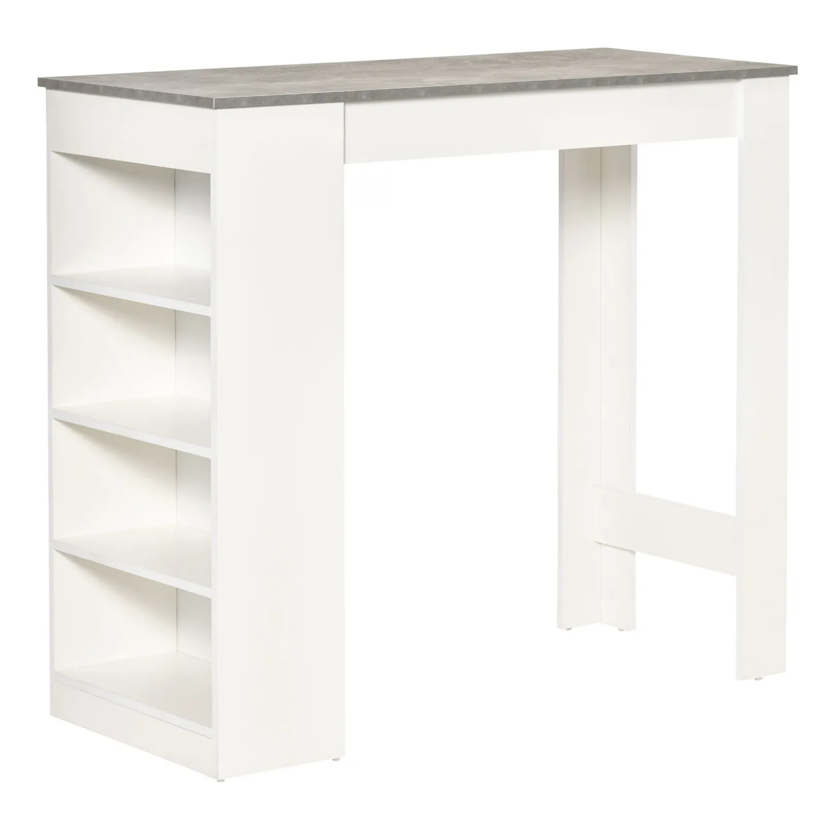 HOMCOM Table Kitchen Dining Table w/ 3-Tier Storage Shelf Living Room in Grey 2