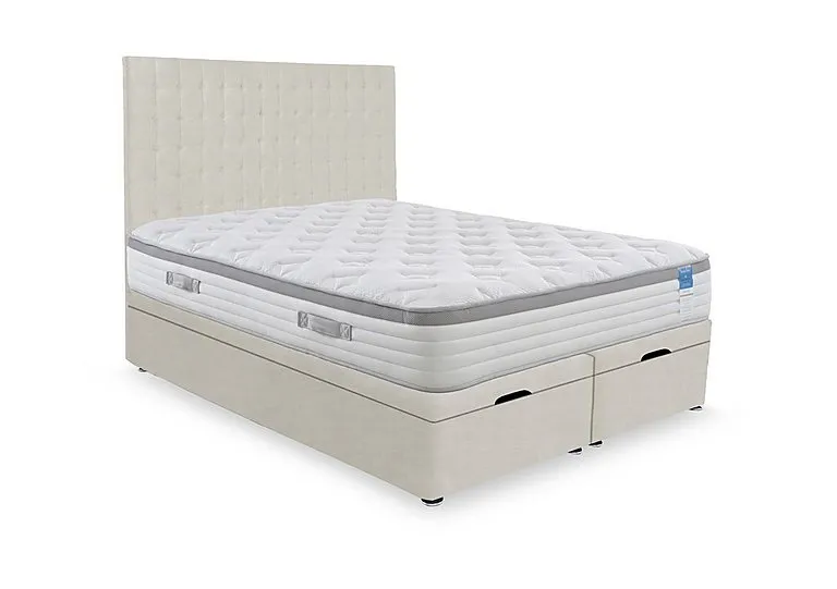 Hybrid 360 End Lift Ottoman Divan Set - Super King - Plush Ecru