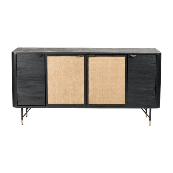 Fiji 4 Door Sideboard, Acacia Wood and Rattan 6