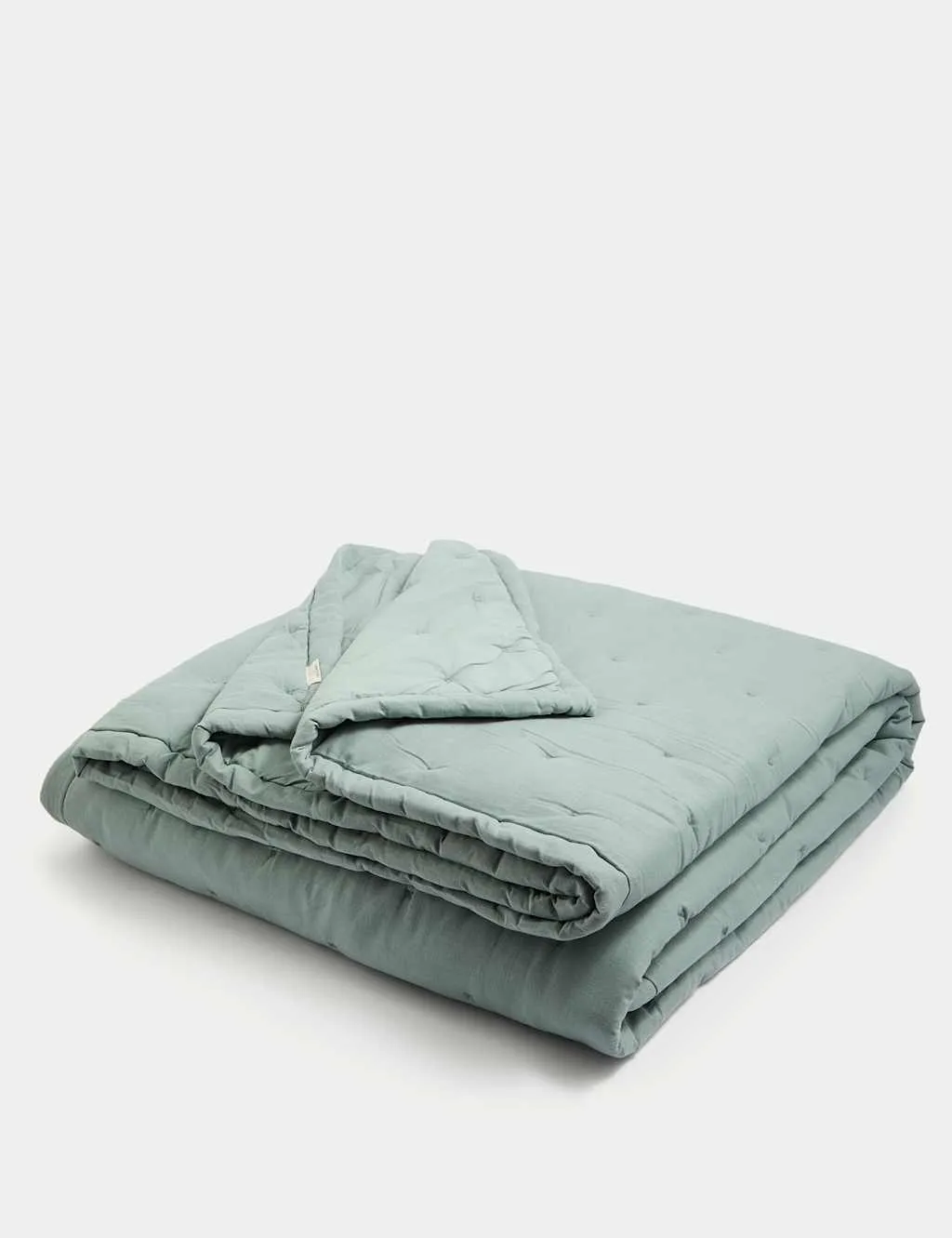 M&S X Fired Earth Cotton with Linen Bedspread Storm