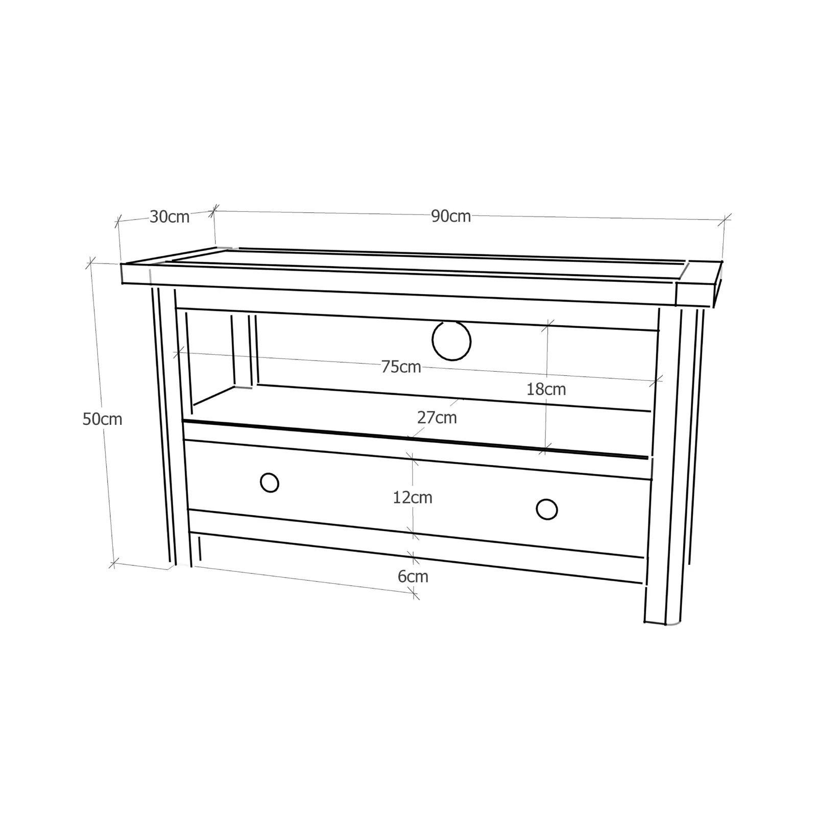 Cabinet Bits Argenta Light Grey 1 Drawer TV Cabinet Brass Drop Handle 6
