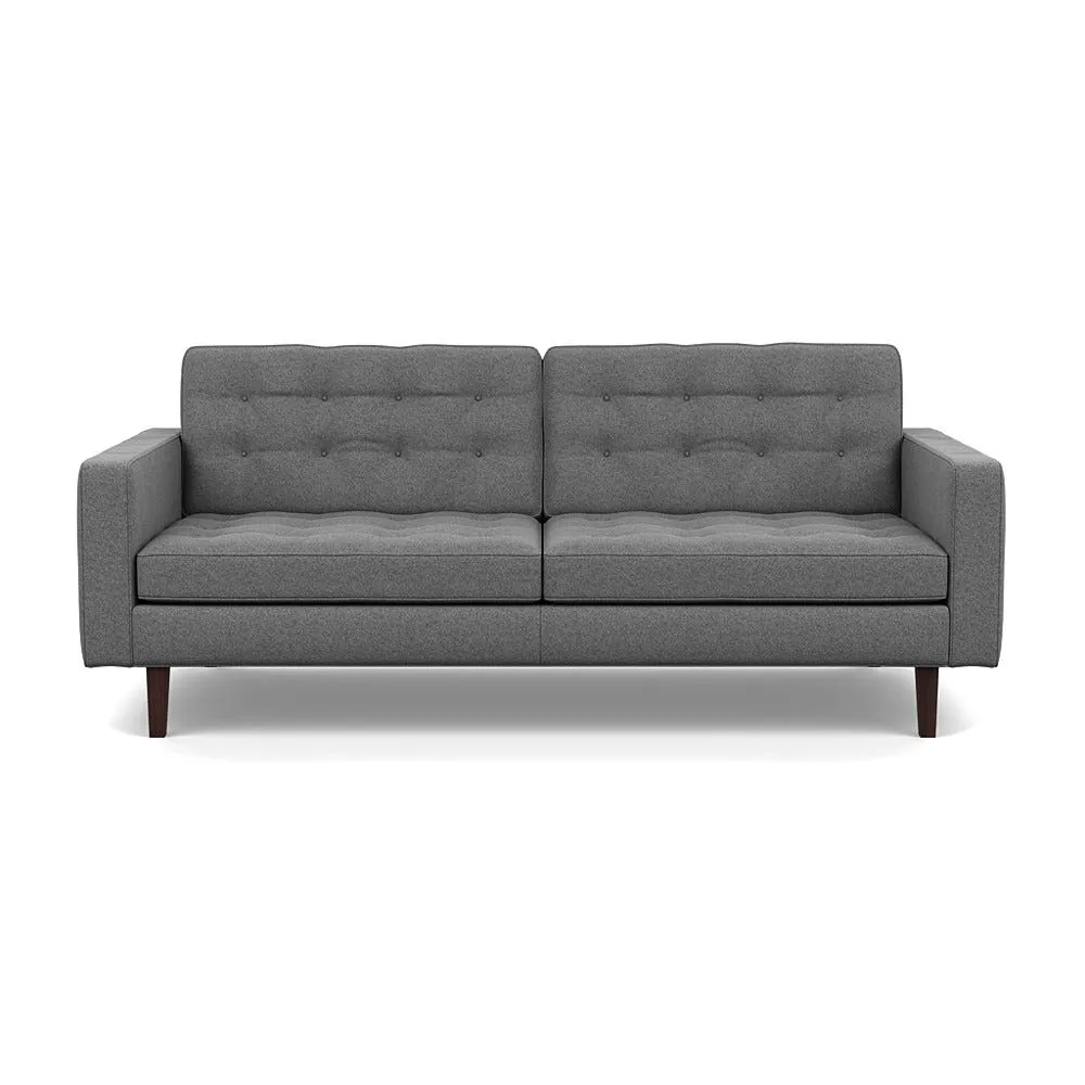Heal's Hepburn 3 Seater St Moritz Wool Light Grey 157 Wenge Feet 1