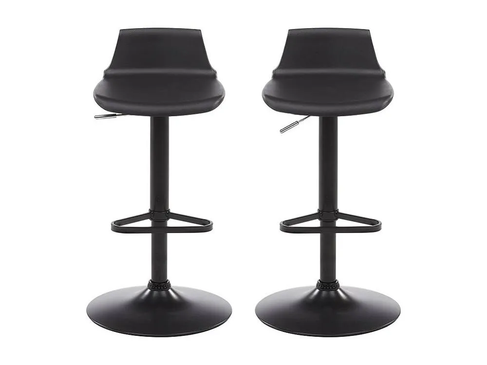 Vente-unique Set Of 2 Polypropylene Bar Stools - Black - CALAS 5