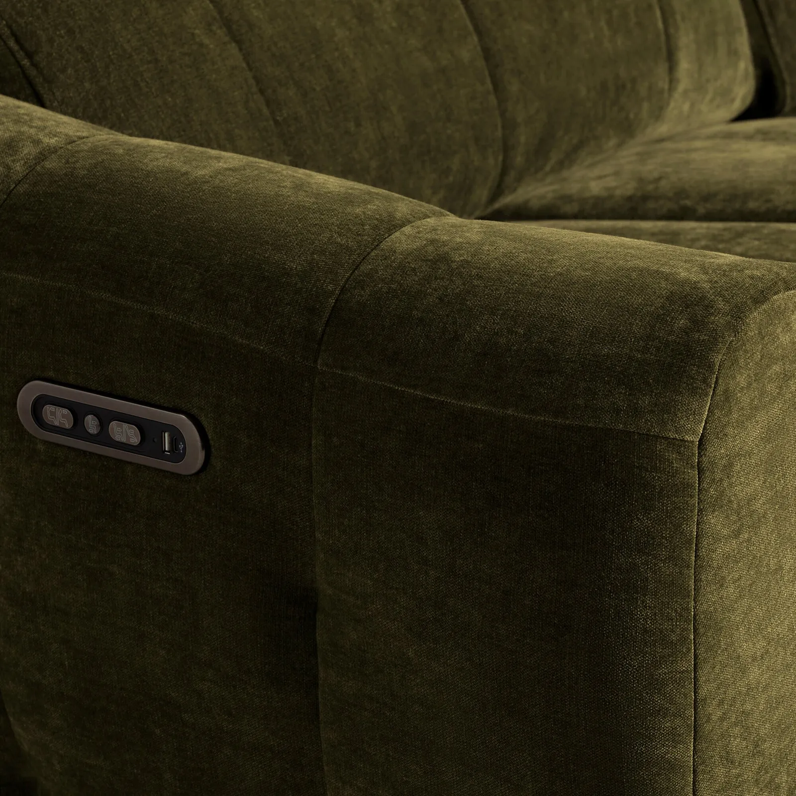 Montgomery 2.5 Power Seater & Headrest, Green Fabric | Barker & Stonehouse 3