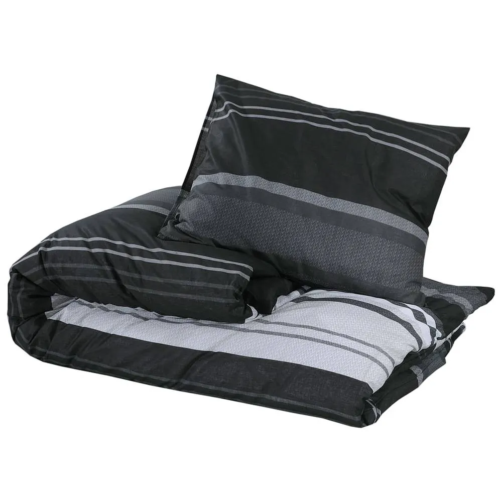 Berkfield Home Elegant Duvet Cover Set Black & White 140x200 cm Cotton