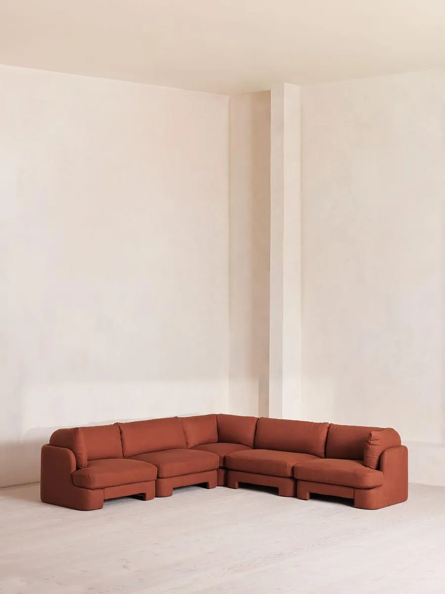 Odell Deeper Sit Modular Sofa, Corner Sofa, Linen, Sienna