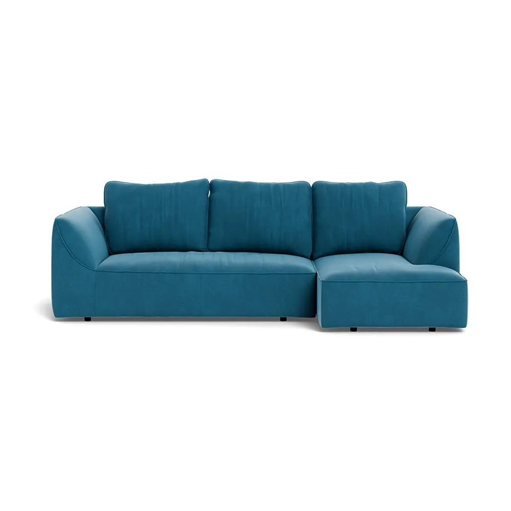 Heal's Morven Right Hand Facing Corner Chaise Sofa Smart Velvet Ocean 1