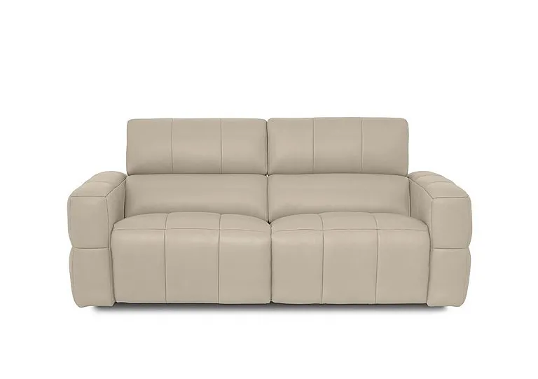 Cube Leather 3 Seater Power Recliner Sofa with Power Headrests